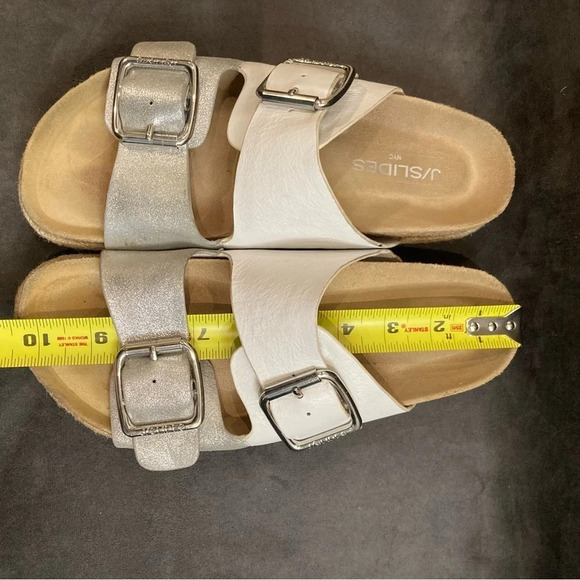 J SLIDES Sz 9 Leighton Leather Adjustable Buckle Closure Slip On Sandals - Picture 3 of 12